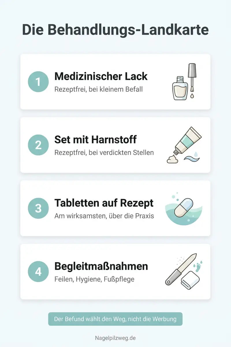 Infografik: Die Behandlungs-Landkarte mit vier Wegen