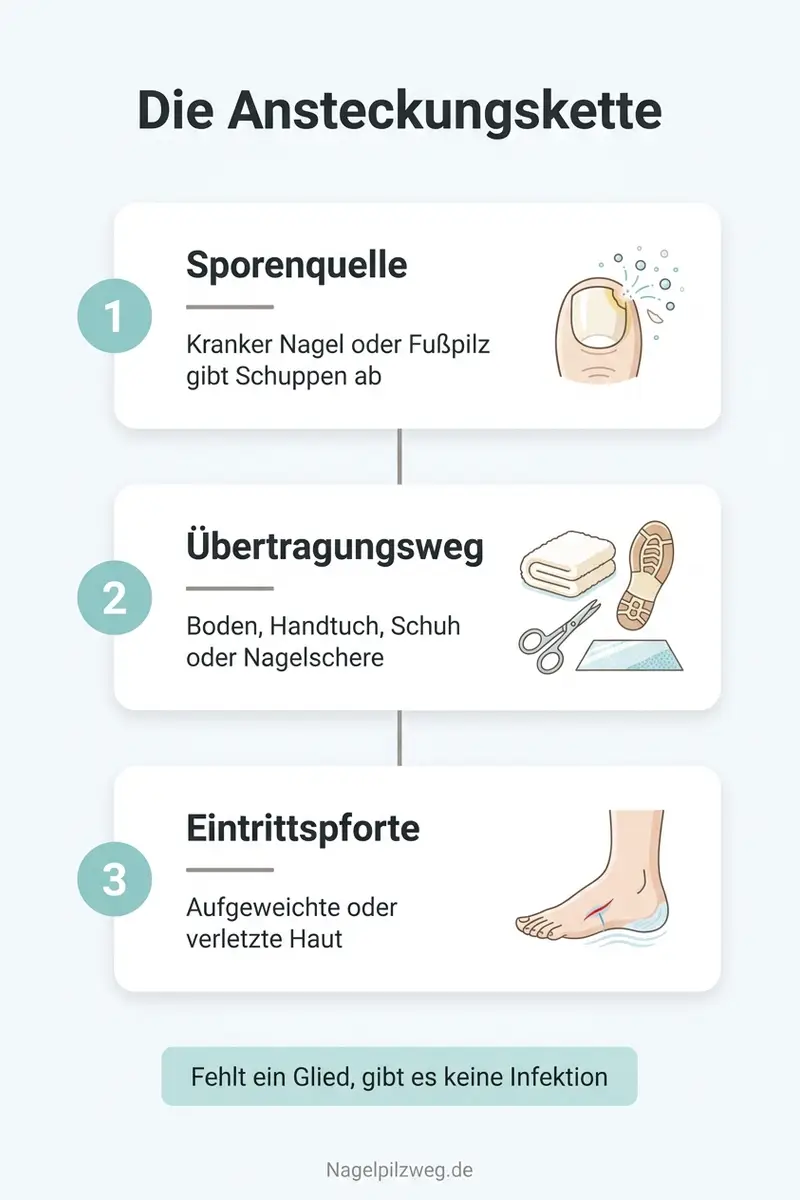 Infografik: Die Ansteckungskette mit ihren drei Gliedern