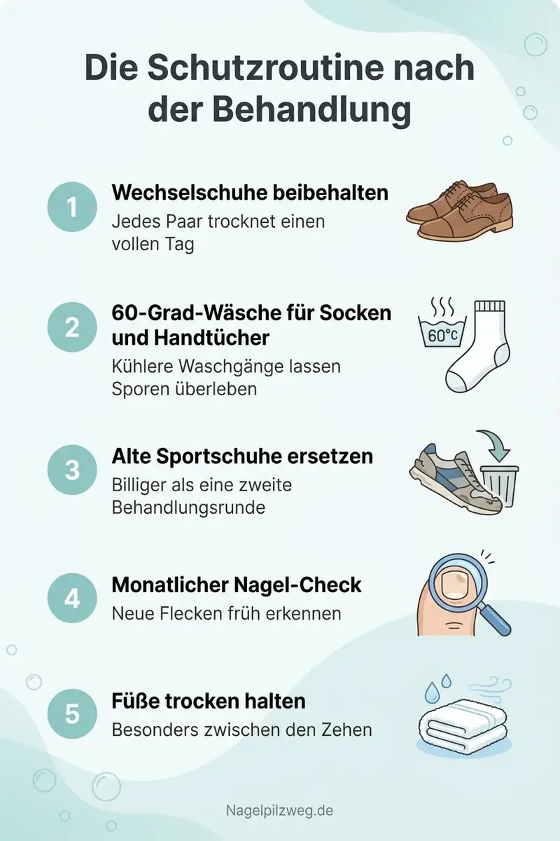 Infografik: Die Routine für die ersten sechs Monate nach der Behandlung