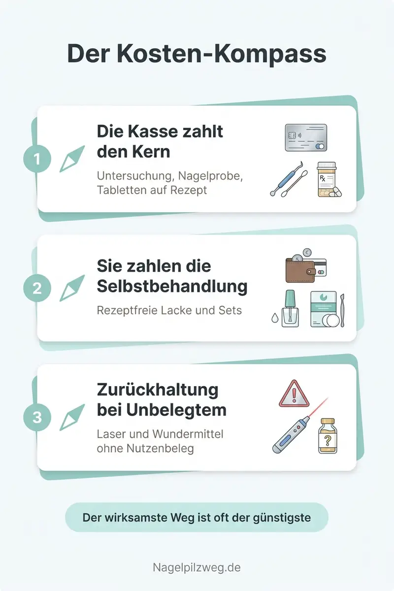 Infografik: Der Kosten-Kompass für die Nagelpilz-Behandlung