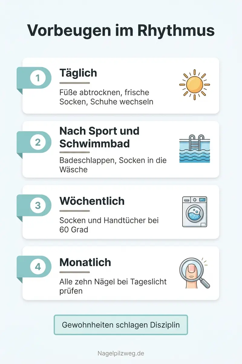 Infografik: Vorbeugung im Wochenrhythmus
